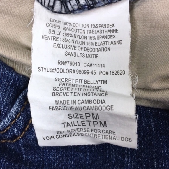 MOTHERHOOD MATERNITY Jeans Secret Fit Belly Stretch Denim Petite Medium 8-10 - Picture 12 of 14
